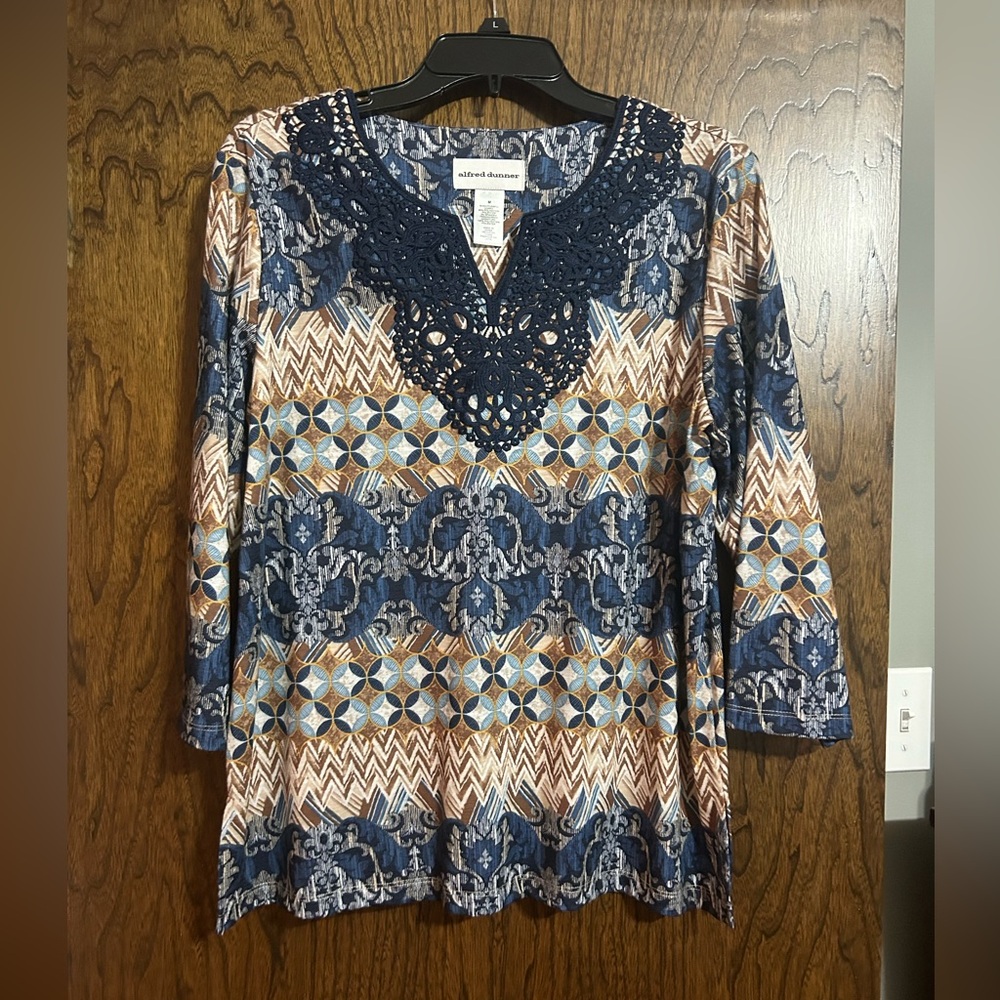 Blue Alfred dinner blouse- women’s medium